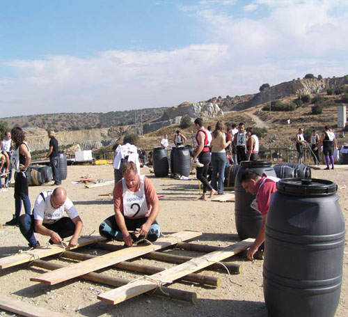 Construcción de balsas, teambuilding 
