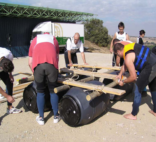 Construcción de balsas, teambuilding 