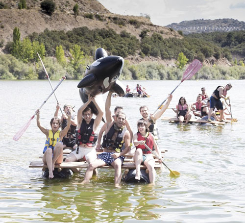 Construcción de balsas, teambuilding 